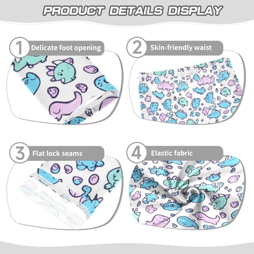 ZZKKO Girls Leggings Cute Dinosaur Cartoon Abstract Toddler Girls Clothes Leggings for Girl Toddler Girl Trousers3