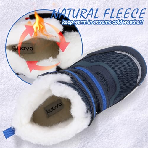 UOVO Boys Snow Boots Winter Waterproof Slip Resistant Fur Lined Outdoor Shoes(Little Kid/Big Kid)4