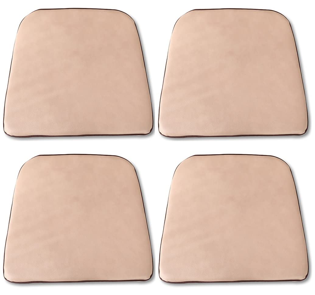 Pokrowce na krzesła jadalniane, Antypoślizgowa skórzana poduszka na krzesło do jadalni w kształcie litery U Wielokolorowa 44x40cm 46x43cm 1 2 4 6 paczek(Khaki-a,46 * 43cm(4packs))