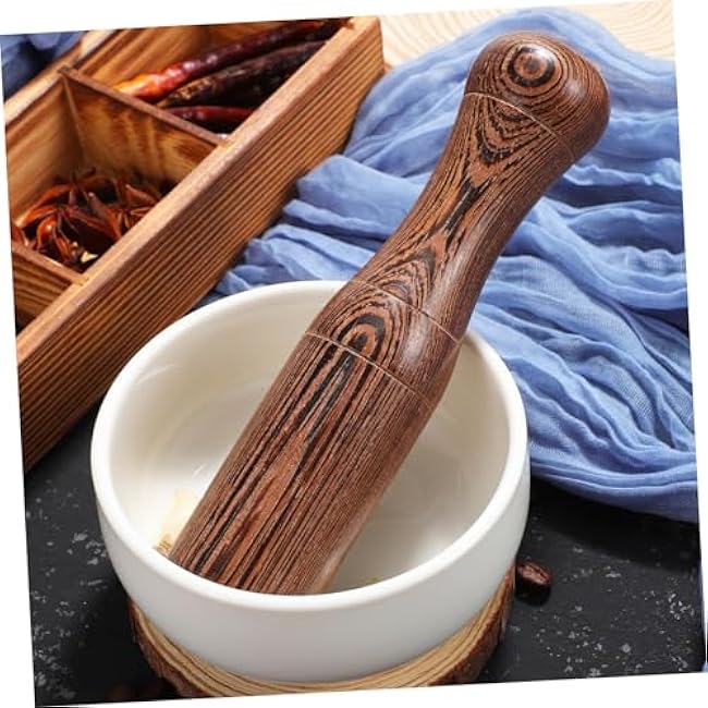 2pcs Wooden Pestle Set for Food Grinding Heavy Duty Garlic and Spice Masher Kitchen Gadget for Seasoning and Cooking