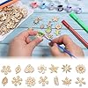 Psyqtsuary 100 Pcs Poplar Wood Mini Flowers DIY Crafts Cutouts Embellishments #5