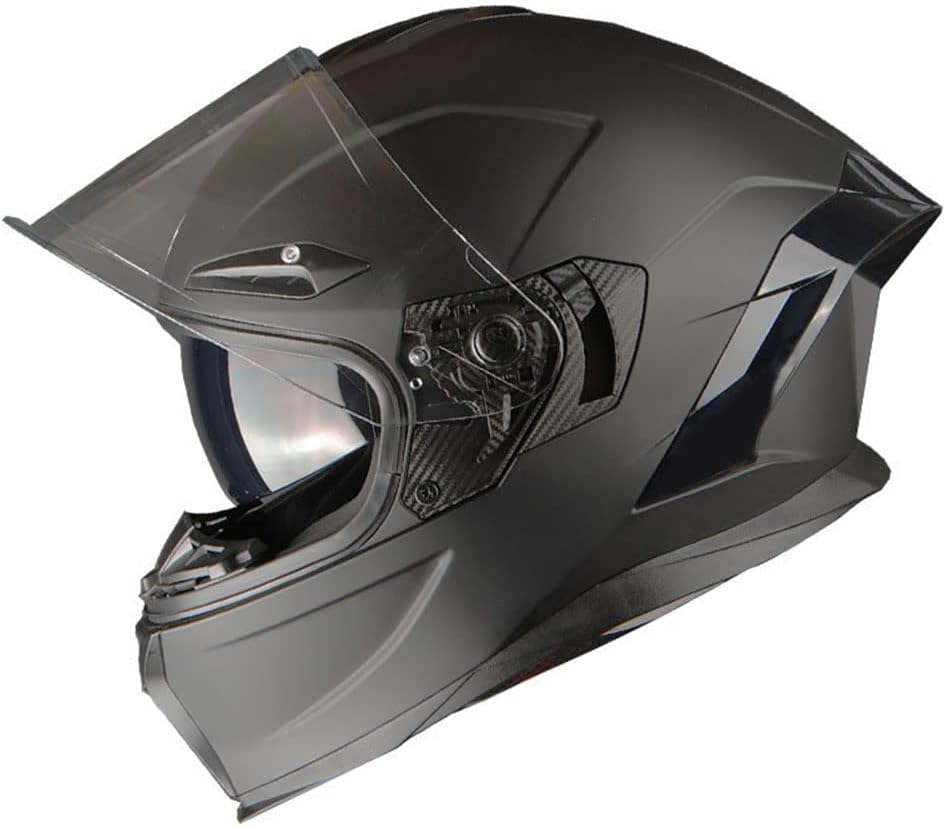 1Storm Motorcycle Full Face Helmet DOT Adults Street Bike Dual Visor Sun Inner Shield: Matt Black