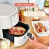Beautifuӏ 3-Quart Digital Air Fryer with TurboCrisp Technology, Compact Countertop Design with 4 Presets for Baking Roasting and Reheating by Drew Barrymore (White Icing)