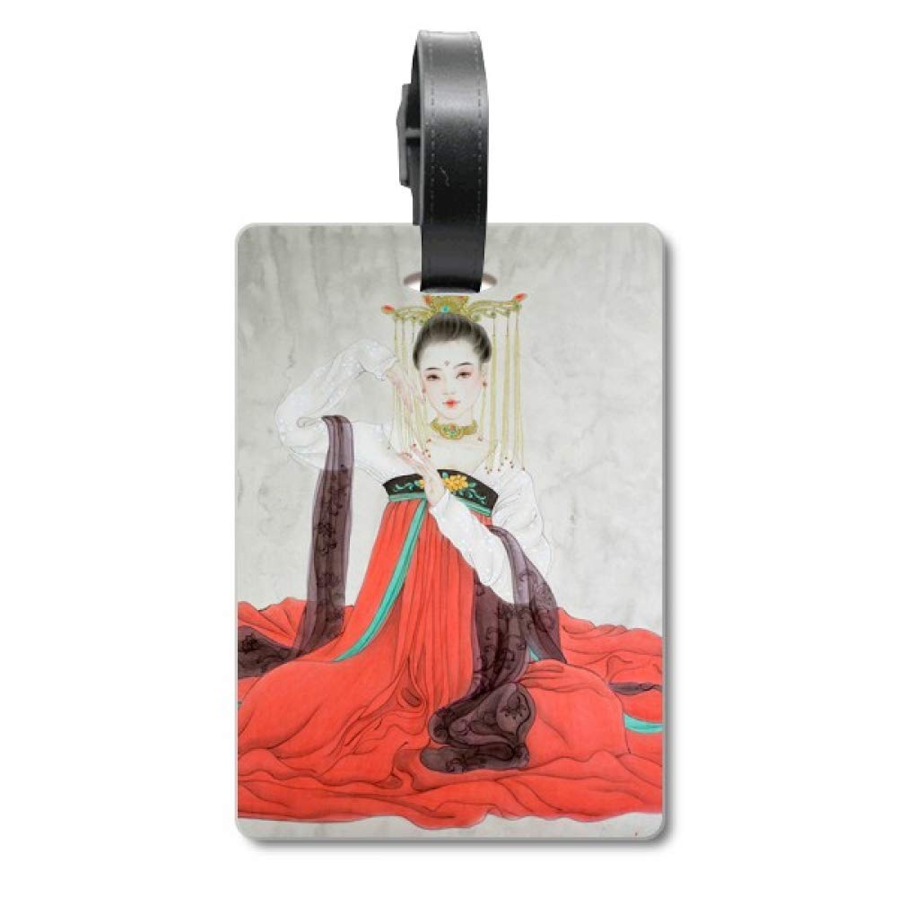 Étiquette de valise aquarelle style chinois chic pour bagage