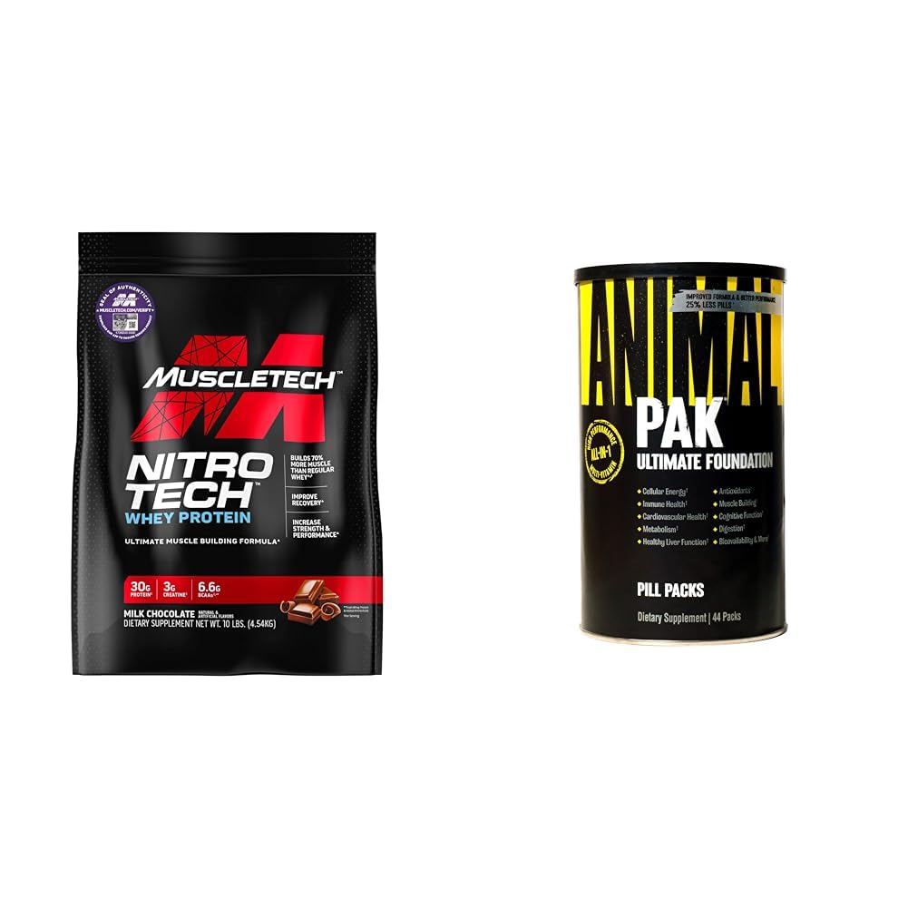 Muscletech Whey Protein Powder Milk Chocolate 10 Pound Nitro Tech