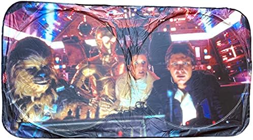 Star Wars Millennium Falcon Crew Car Sunshade UV Protector Shield Auto Window Windshield Cooler (Medium)
