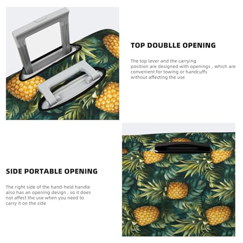 Luggage Cover Protector - Green Tropical Pineapple Print Fit 18-21 Inch Suitcase Covers for Luggage4