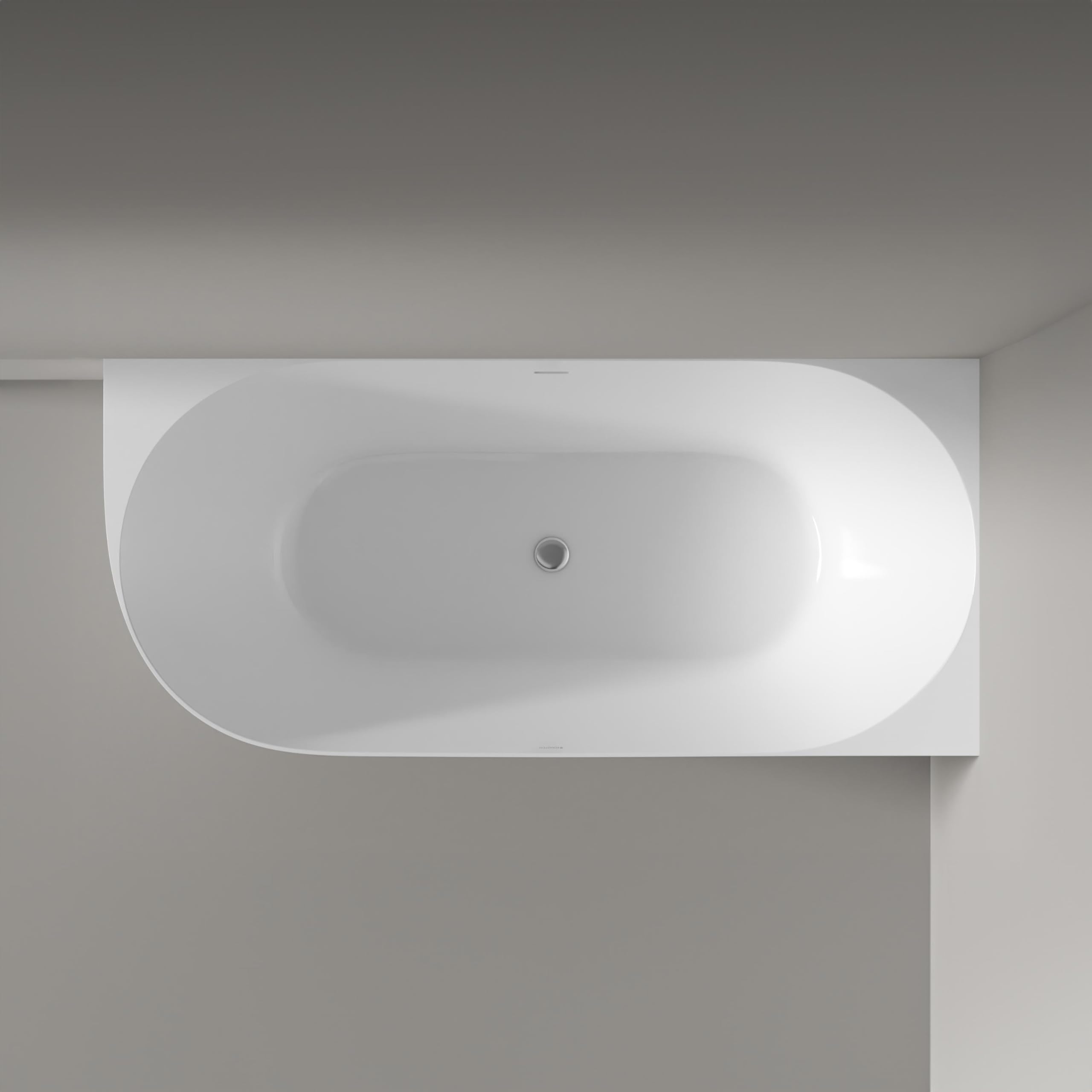 Vasca da bagno freestanding NOVA SLIM LINE - bianco lucido - installazione a destra - Senza rubinetteria, Senza sistema di drennaggio, 150 x 78 cm