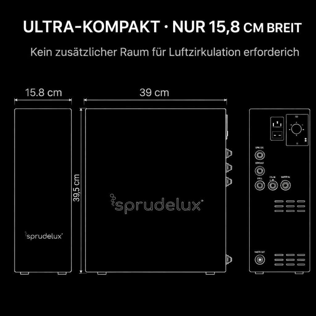 Untertisch Wassersprudler System INOX Trinkwassersprudler mit 5-Wege Wasserhahn Küche, Sprudelwasser & stilles Wasser direkt aus Wasserhahn | ESTETICA Edelstahl, Mit 2KG Co2 Flasche
