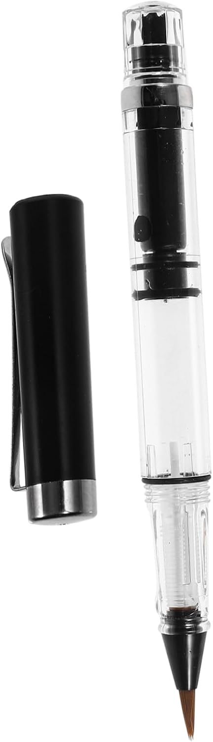 TEHAUX 2pcs Calligraphy Brush Pen Fine Tip Chinese Calligraphy Writing Brush for Beginners Black Sumi Ink