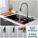 SONNI Spülbecken 75cm SONNI Küchenspüle Mit Wasserfall-Armatur & Zubehör – Edelstahl Set Spüle Mit Wasserhahn