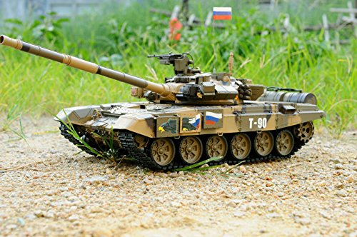 Remote Control 2.4Ghz TK6.0 1/16 Scale Russian T-90 Main Battle Tank RC Air Soft RC Battle Tank Smoke & Sound - Thumbnail 2