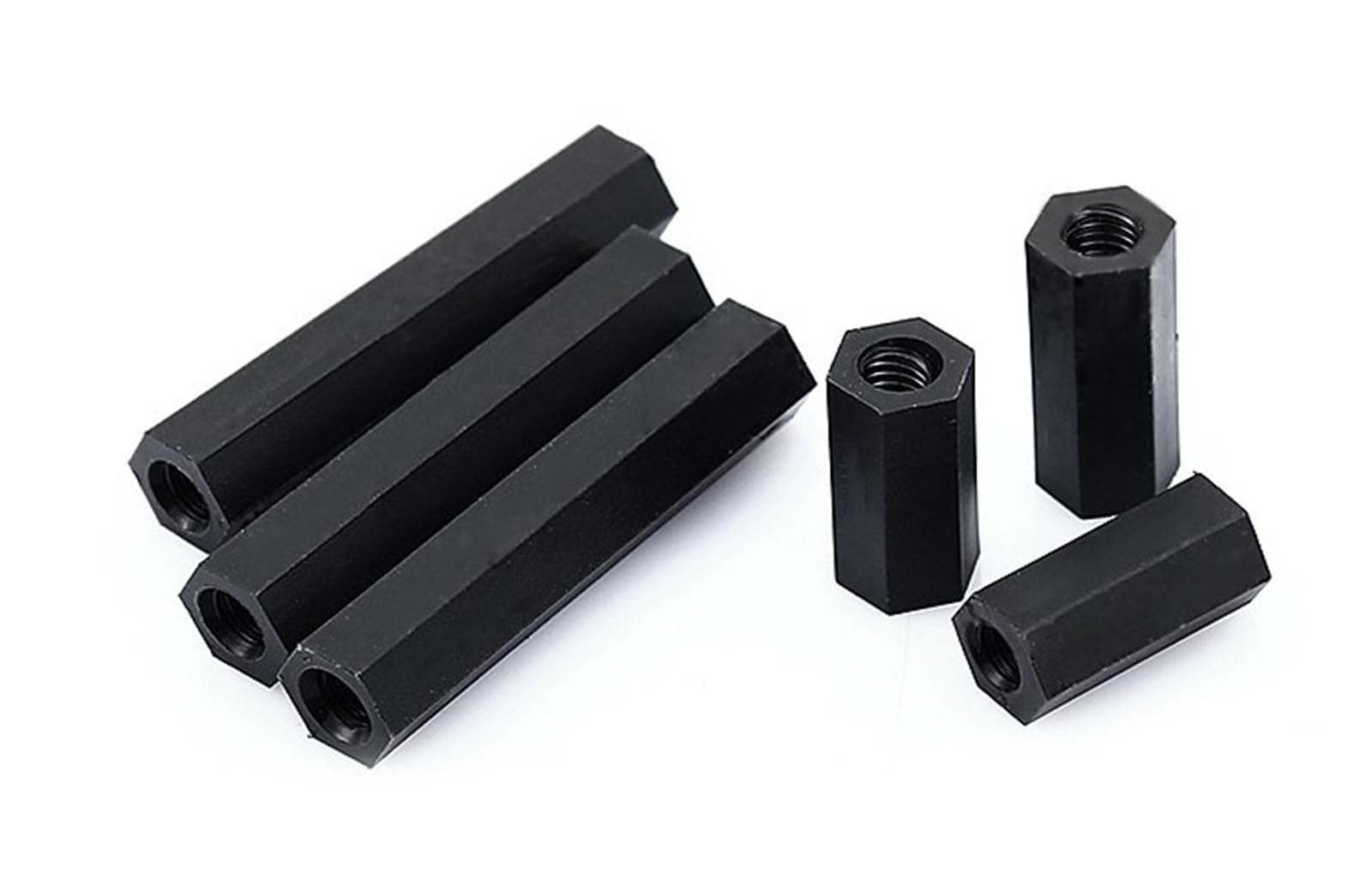 1000 stücke M2.5 * 5 M2.5x5 Nylon Abstandshalter Weiblich Weiblich Schwarz Farbe Nylon Sechskant Distanzmutter