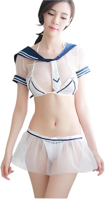 Womens cosplay sexy perspective female student underwear Japanese JK navy kawaii uniform