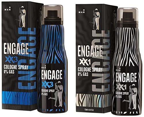 Engage Cologne Spray XX1 for Men, 135ml And Engage XX3 Cologne Spray for Men, 135ml