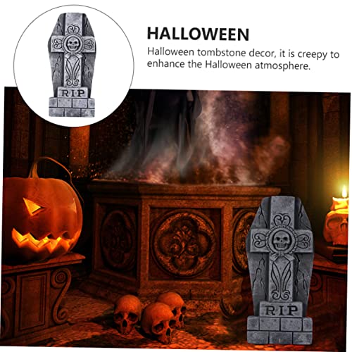 Zeptrix Halloween Grabsteine Set – 9 Stück, Kunststoff, Mit Pfählen Für Garten & Hofdekoration