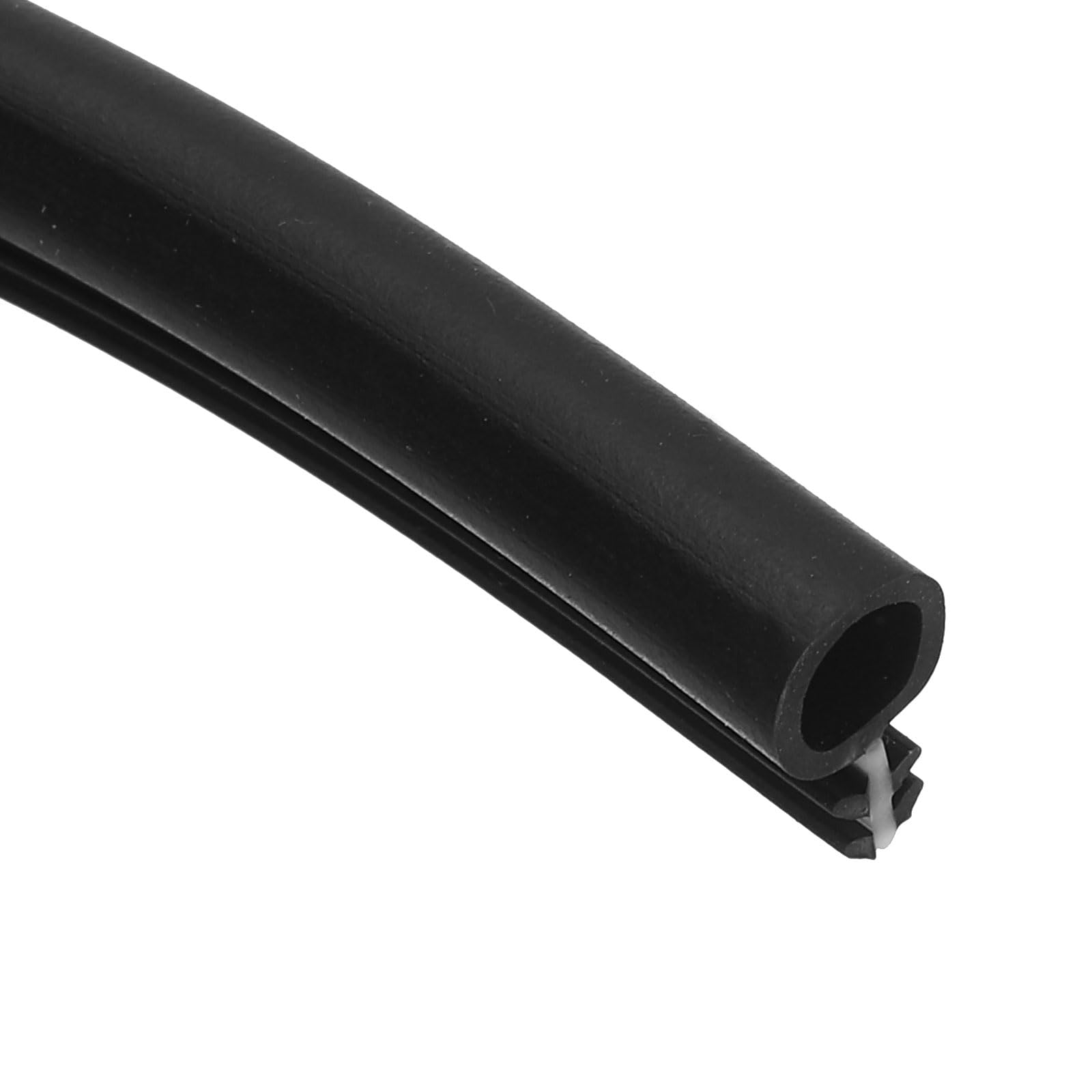 Nexarelle Window Weatherstrip Seal (7.6 Meters x 6.4 mm) - Bulb Bubble Kerf Noise Reduction Rubber Flange Window Weatherstrip Seal for Door Frame Windows Card Slot, Black
