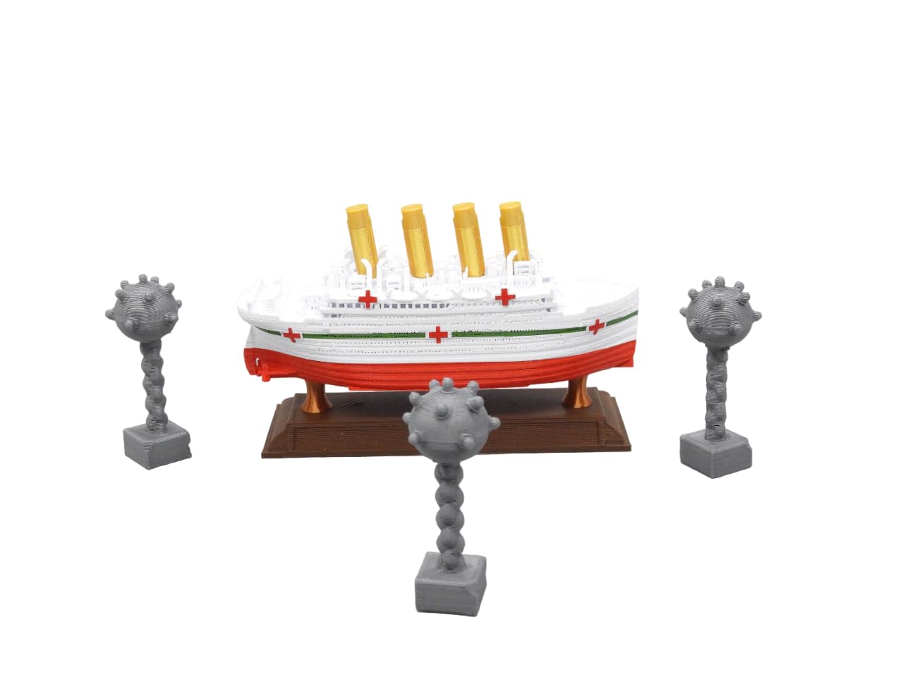 TheRoller3d RMS Titanic Floating Bathtub Model (Brittanic Bathtub Model with Sea Mines and Stand)