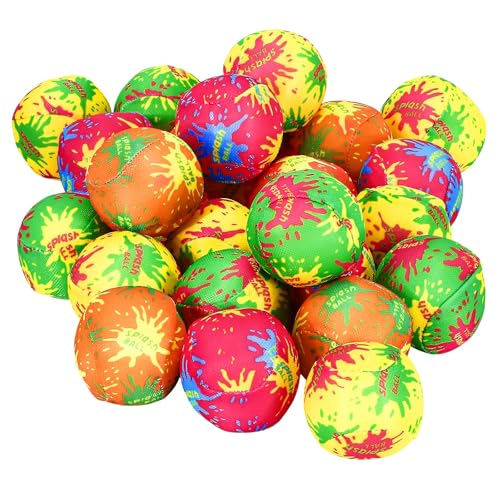 HFATMOS 24 Pcs Water Splash Balls Float Mini Water Bomb Absorbent Ball Bulk for Beach Pool Party Favors Outdoor Game Activities ﻿