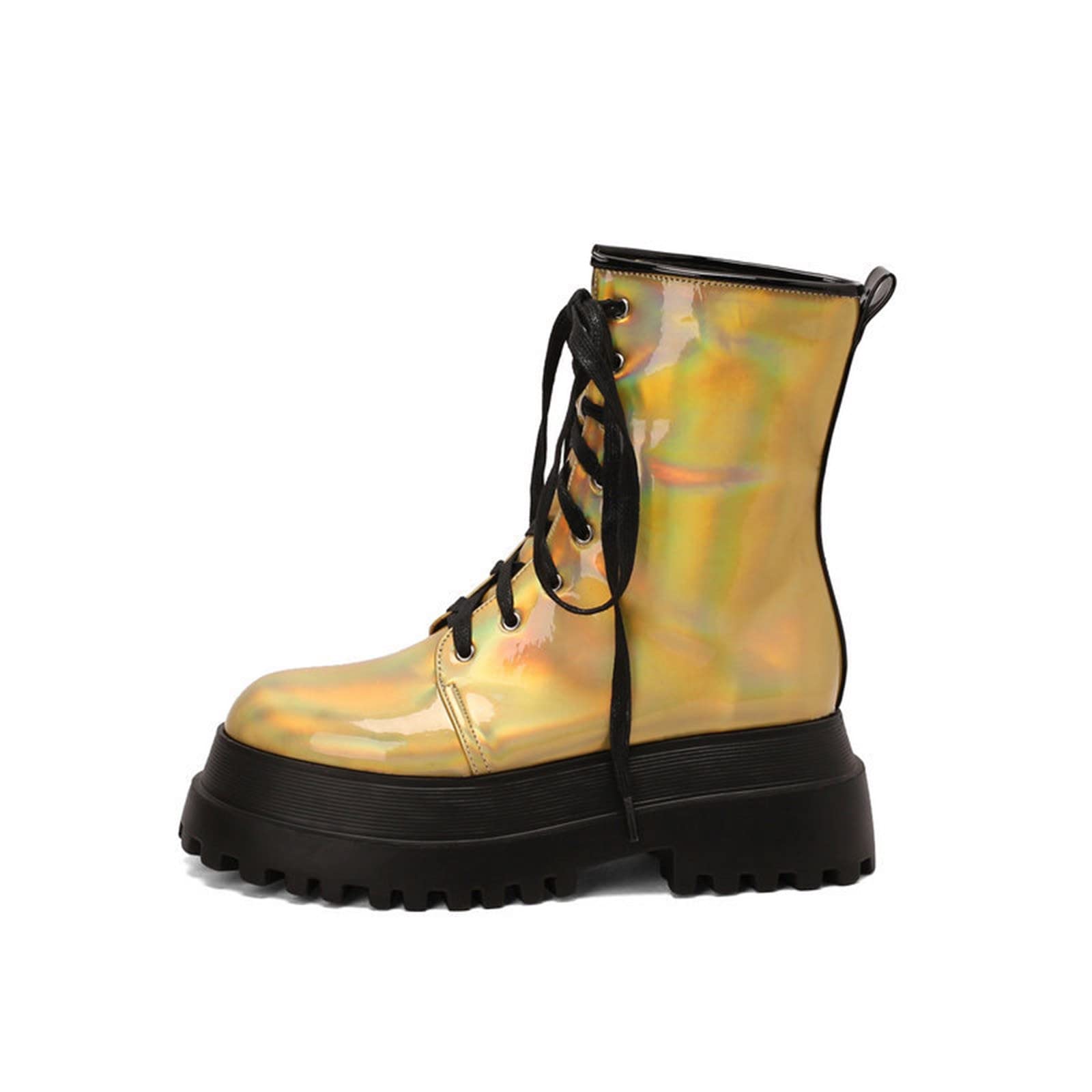 Stivali Gomma Bambina Casual Pelle Antiscivolo per E Lacci sotto con Motivo Stampato Stivali da Pioggia Wellington Donna Stivaletti da Laterale E Lacci Leggero Antiscivolo Scarpe