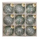 Weihnachtskugel-Set, 9-teilig, aus transparentem PET mit Aufhängeschlaufen zum Dekorieren für Zuhause, Büros und Veranstaltungsräume während der Feiertage (grün)