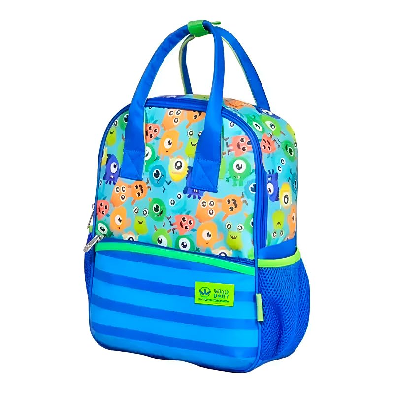 Mochila de Costas Bolsa Infantil Baby Masculina Monstrinhos (Azul)