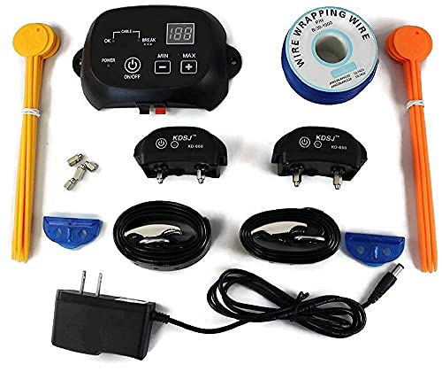 Patpet Cloture Electrique pour 2 Chiens Collier Anti Fugue Etanche Rechargeable