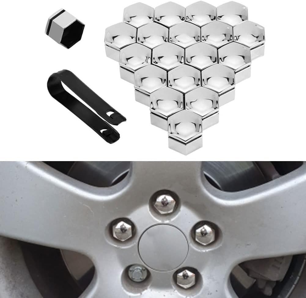 Zpxfc C/Silver Zpxf 20Ps Ar Wheel Nut Aps Set For Genesis G70 G80 Gv60 Gv70 Gv80, Hexagonal Tyre Nut Overs Ap Tyre Srew Ap Wheel Dust Proof Aessories