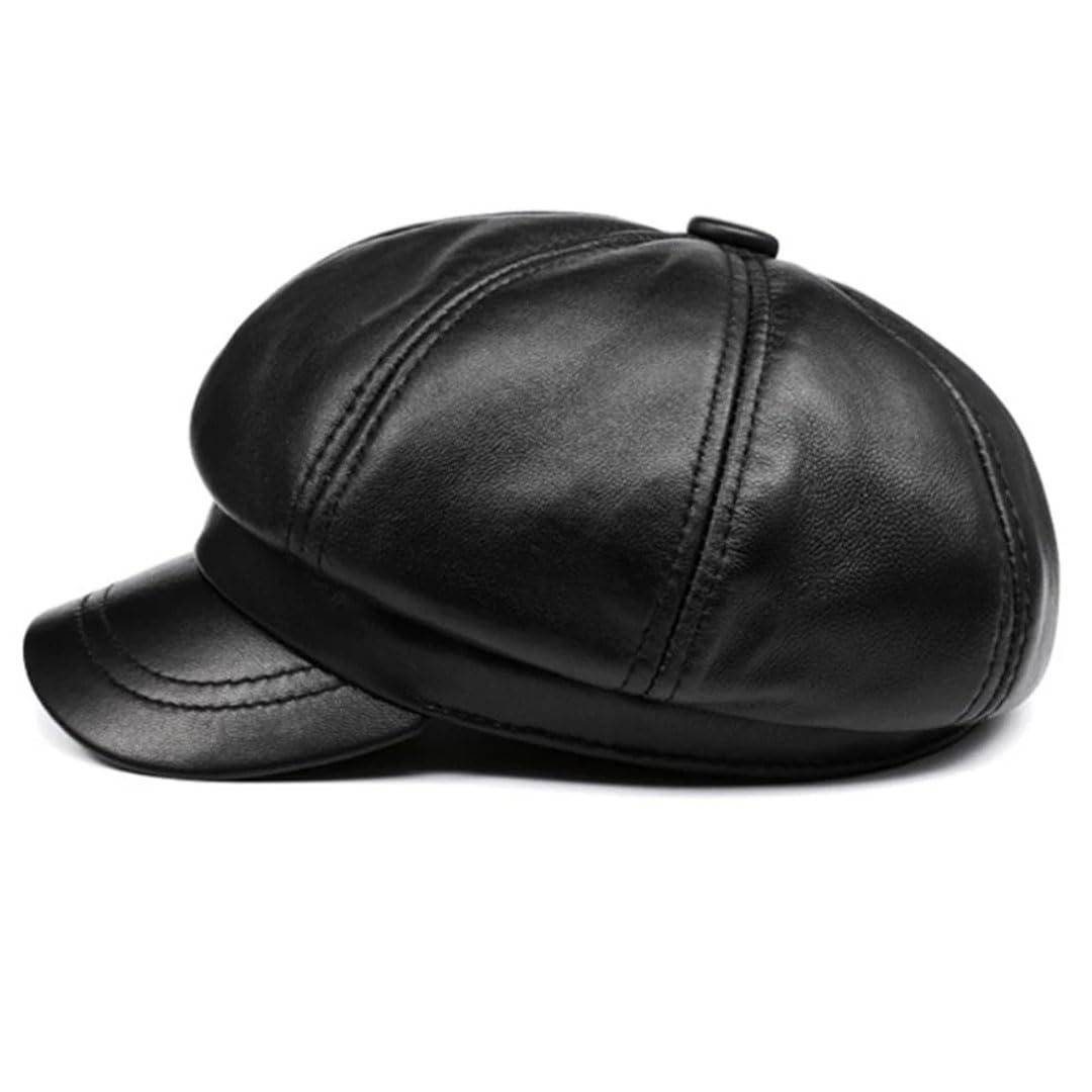 Gorra de invierno para mujer, de piel auténtica, estilo vintage