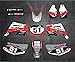 junhuo pour Honda 125 250 CR Décalques d'autocollants Graphiques de Motocross pour Honda CR125 CR250 2002-2006 2007 2008 2009 2012 2012 CR 125R CR 250R (Color : White)