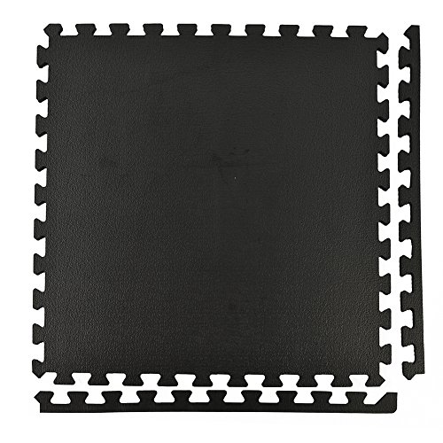 Greatmats Sport Plus Designer Interlocking High Density Foam Floor 2x2 ft x 10 mm Tiles for Home Gym Flooring, Aerobic Dance Floors, Studio Floor Underlayment, Exercise Equipment, 25 Pack (Black)