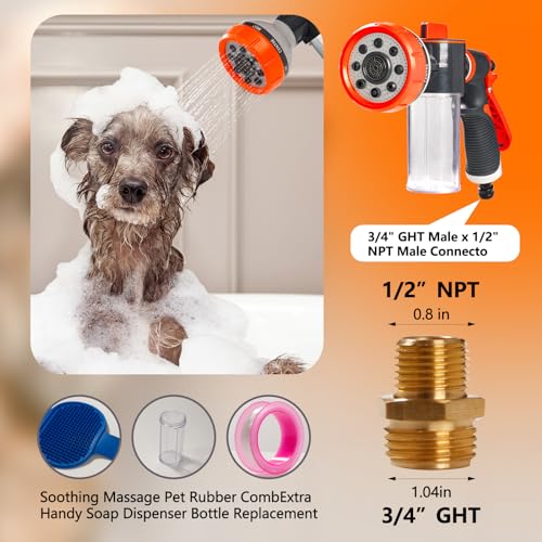Upgrade Pup Jet Dog Wash 8 in 1 Dog Wash Hose Attachment with Soap Box Multifunctional Portable Dog Wash Sprayer Dog Bathing Supplies Dog Shower Attachment for Indoor Outdoor Pet Shower Cucciolini Doodles Upgrade pup jet dog wash 8 in 1 dog wash hose attachment with soap box multifunctional portable dog wash sprayer dog bathing supplies dog shower attachment for indoor outdoor pet shower cucciolini doodles