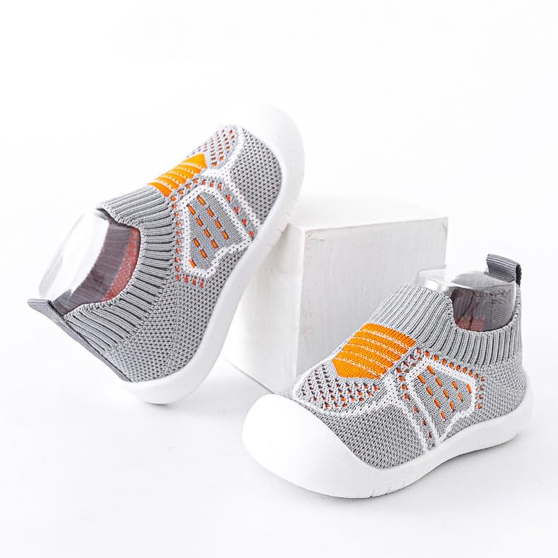 Baby Slip-on Sneakers Toddler Walking Sock Shoes Girls Boys Non-Slip Breathable Mesh Tennis Shoes 2 Pairs2