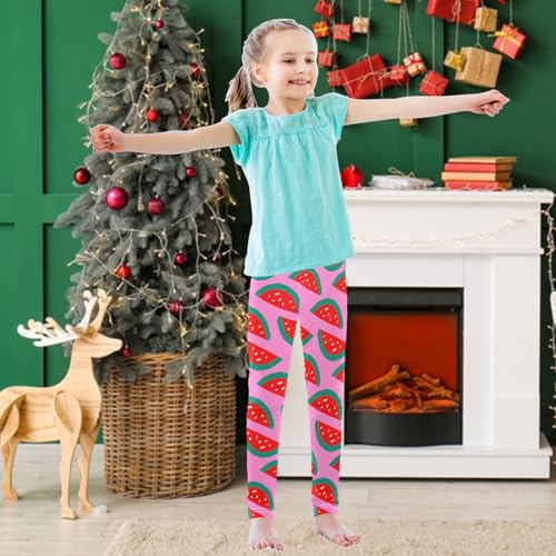Girls' Leggings Ankle Length Printed Leggings Fresh Ripe Watermelon Slice Soft Comfortable Pants for Kids 4-10 Years3