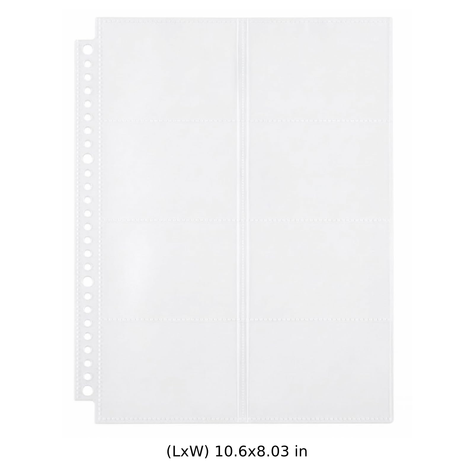 50 szt. B5 26-otworowe etui na karty fotograficzne, 8 przegródek z każdej strony, 8 x 30 cm, jednostronne przezroczyste wkładki, 0,004 z materiału PP na karty kolekcjonerskie, strony albumu