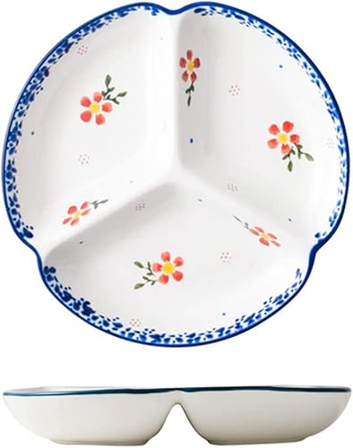 Plato de cerámica para control de porciones, platos divididos para platos de postre, platos llanos para aperitivos, plato de ensalada, bandejas para disponible en Yaxa El Salvador