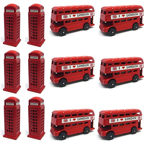 Set of 10 London 3D BUS & TELEPHONE Box Magnet Die-Cast Metal fridge magnet British London Souvenir 3D Bus & Phone Booth Magnet - Image 3