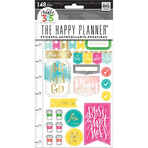 me & my BIG ideas PPSP-88 Create 365 The Happy Planner Snap in Sticker Pad, Faith Gratitude