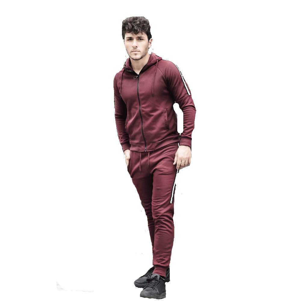 AarhonMens Split Panel Striped Tracksuit UK Size S to XL