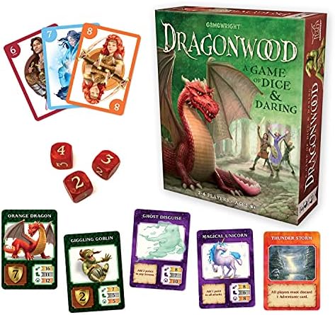 Gamewright Dragonwood A Game of Dice & Daring Board Game Multi-colored, 5"
