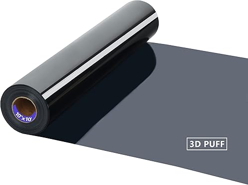 RENLITONG - Rollo de vinilo de transferencia de calor mate 3D Puff HTV de 12 pulgadas x 10 pies, para planchar en camisetas de prensa de calor para