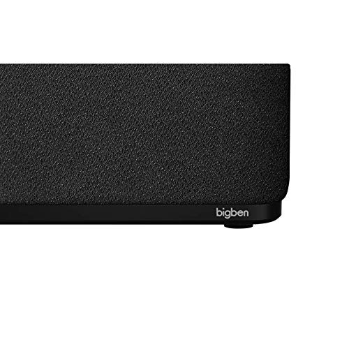 Bigben Sound RR140INBT - Radio despertador (Bluetooth, 230 V, AUX-IN 3.5 mm, base de carga inalámbrica para el móvil, altavoz inalámbrico) negro
