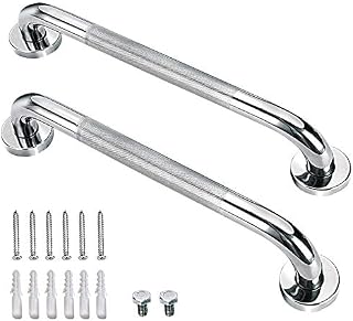 Sunmall 2pcs 18"Bath Grab Bar, Sturdy Stainless Steel Shower Safety Handle for Bathtub,Toilet