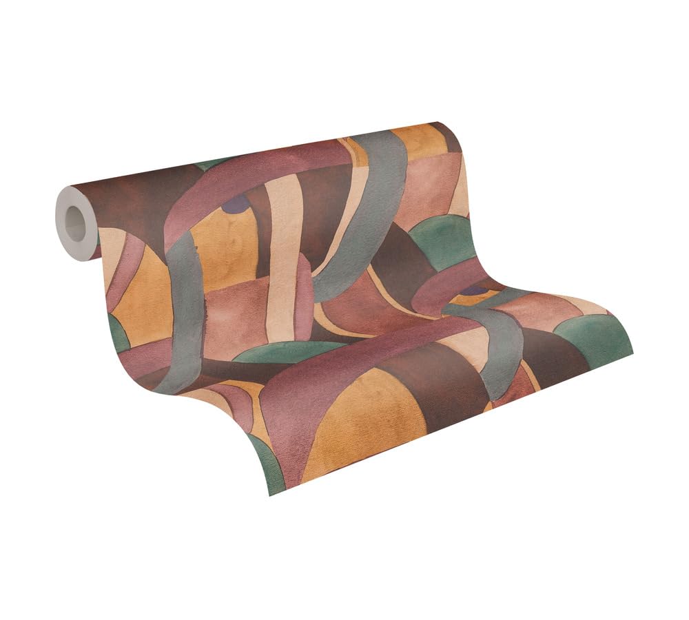 Papier peint intissé Livingwalls moderne pour un salon coloré marron et bleu