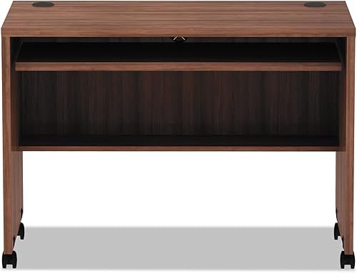 Miniatura 2 de Alera ALEVA204224WA Valencia Series 41.38 pulgadas x 23.63 pulgadas x 30 pulgadas Escritorio móvil con estación de trabajo - nogal moderno