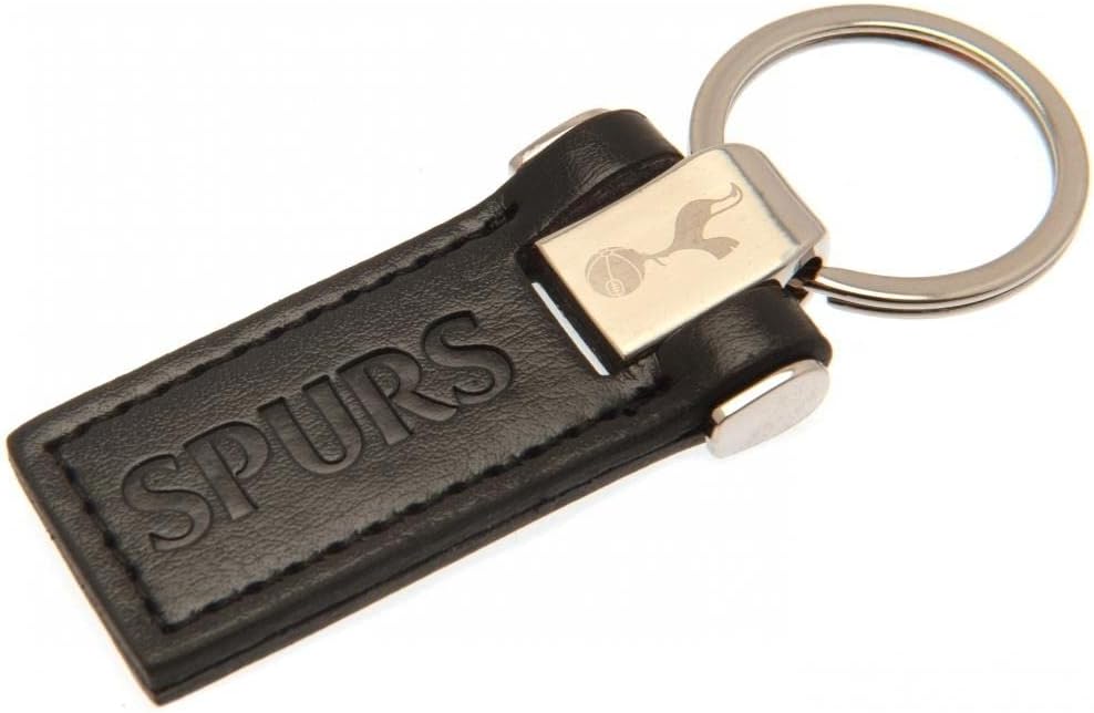 Tottenham Hotspur FC Leather Keychain (One Size) (Black/Gold)
