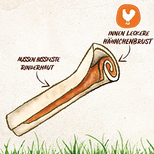 8in1 Delights Chicken Sticks - gesunde Kaustangen für Hunde, hochwertiges Hähnchenfleisch eingewickelt in Rinderhaut, 3 Stück