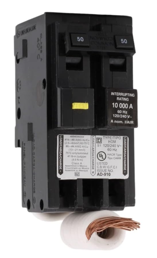 HOM250GFI - GFCI Circuit Breaker Plug-in - 50 Amp - 2 Pole - 240 Volt