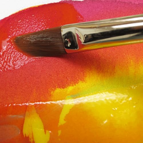 Image of da Vinci Watercolor Series 5587 CosmoTop Spin Paint Brush, Slant Liner Synthetic with Red Handle, Size 10 (5587-10)