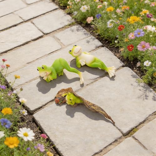 Figurines de grenouilles résistantes aux intempéries lot de 3 - 8
